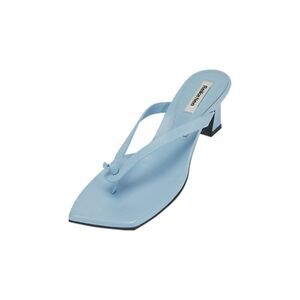 REIKE NEN Womens Light Blue Square Toe Slip On Leather Flip Flop Sandal 37.5